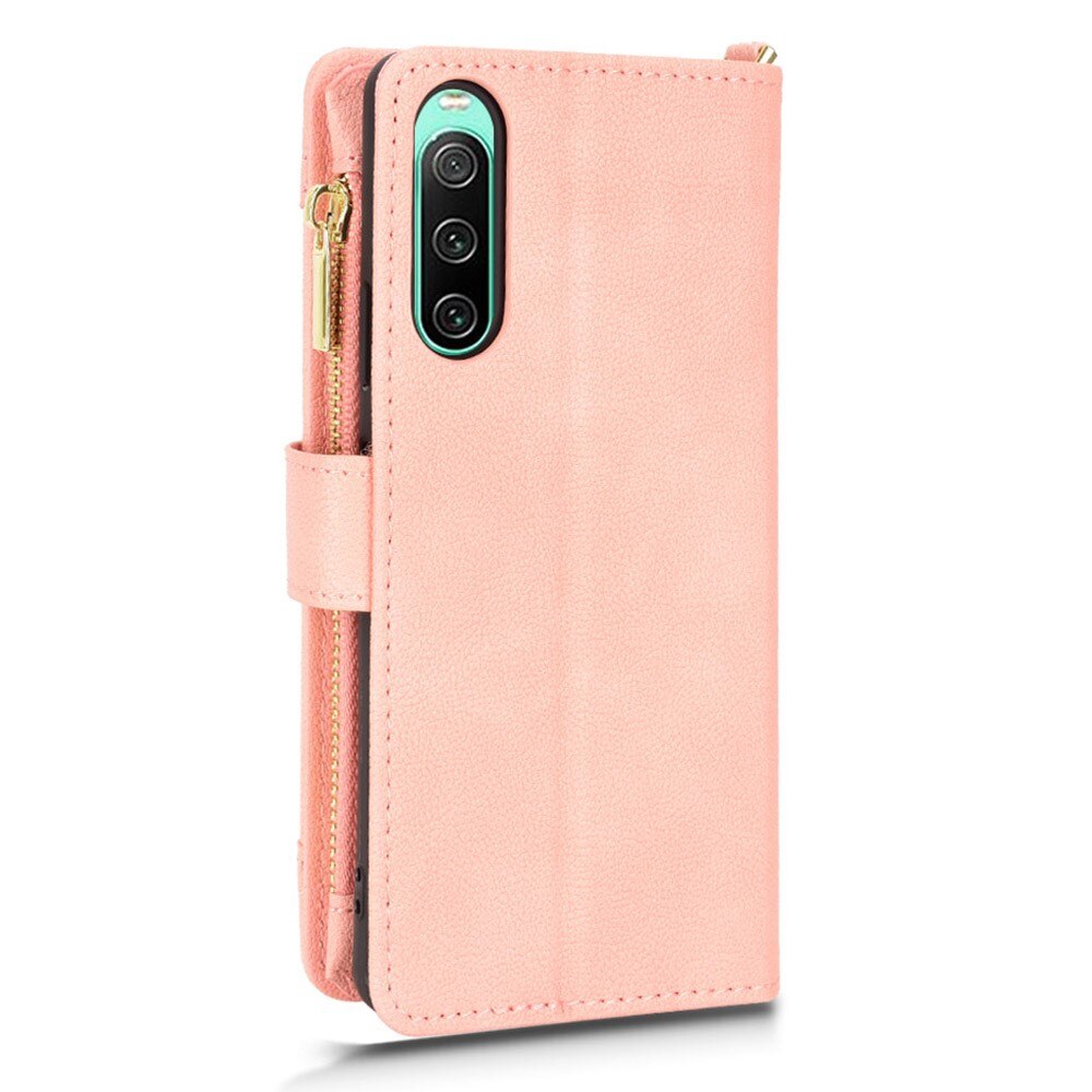 Suojakotelo Zipper Multi-slot Sony Xperia 10 V vaaleanpunainen