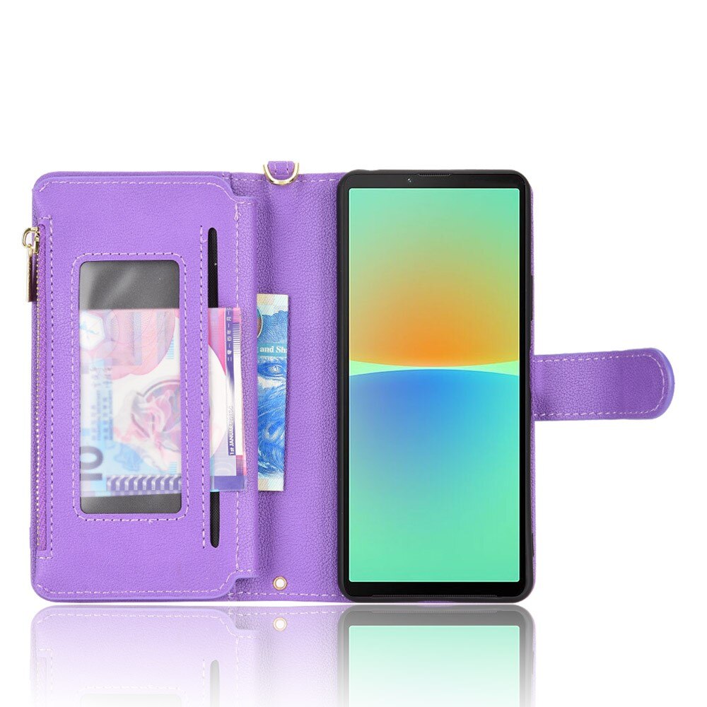 Suojakotelo Zipper Multi-slot Sony Xperia 10 V liila