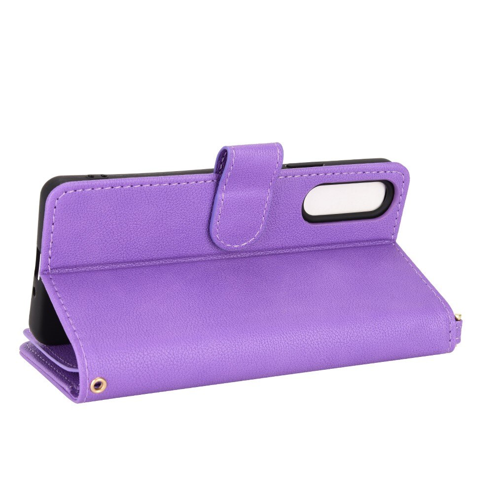 Suojakotelo Zipper Multi-slot Sony Xperia 10 V liila