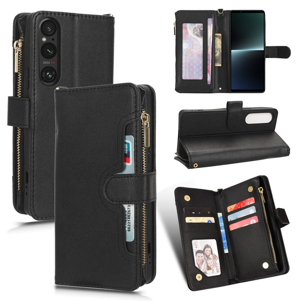 Suojakotelo Zipper Multi-slot Sony Xperia 1 V musta