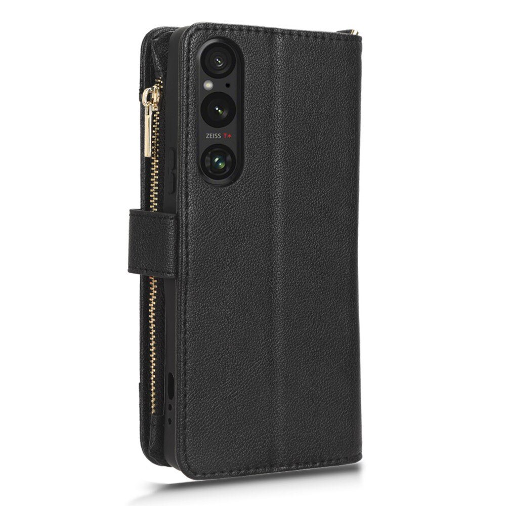 Suojakotelo Zipper Multi-slot Sony Xperia 1 V musta