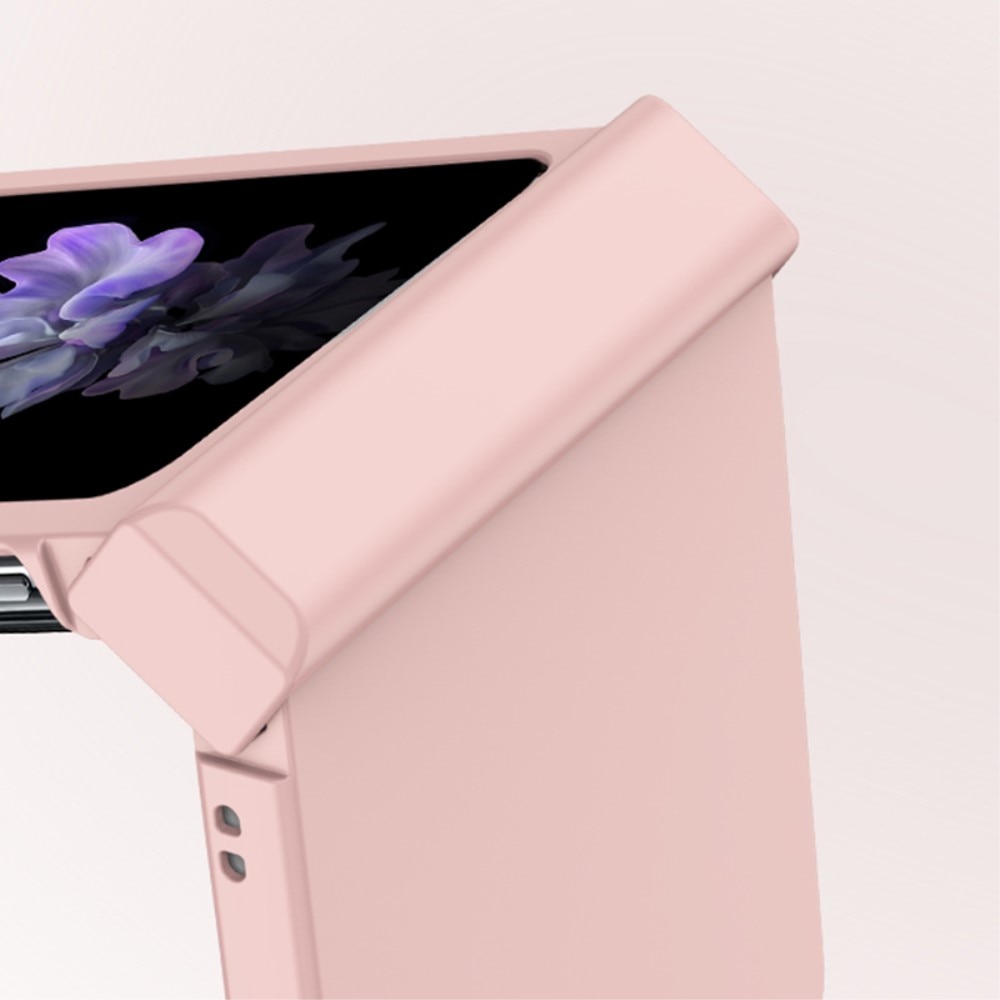 Raidallinen kovakuori Rubberized Hinge Protection Samsung Galaxy Z Flip 5 vaaleanpunainen