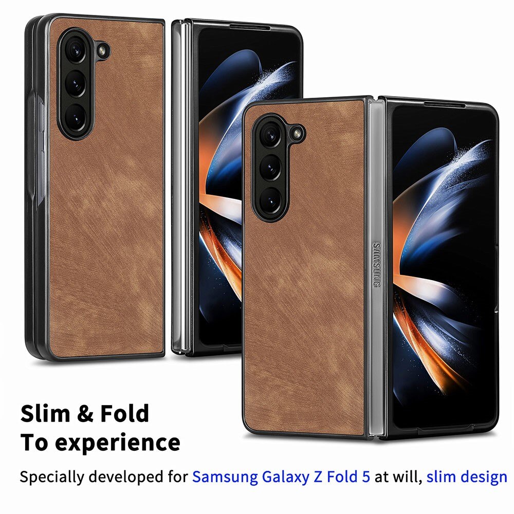 Samsung Galaxy Z Fold 5 Nahkakotelo ruskea