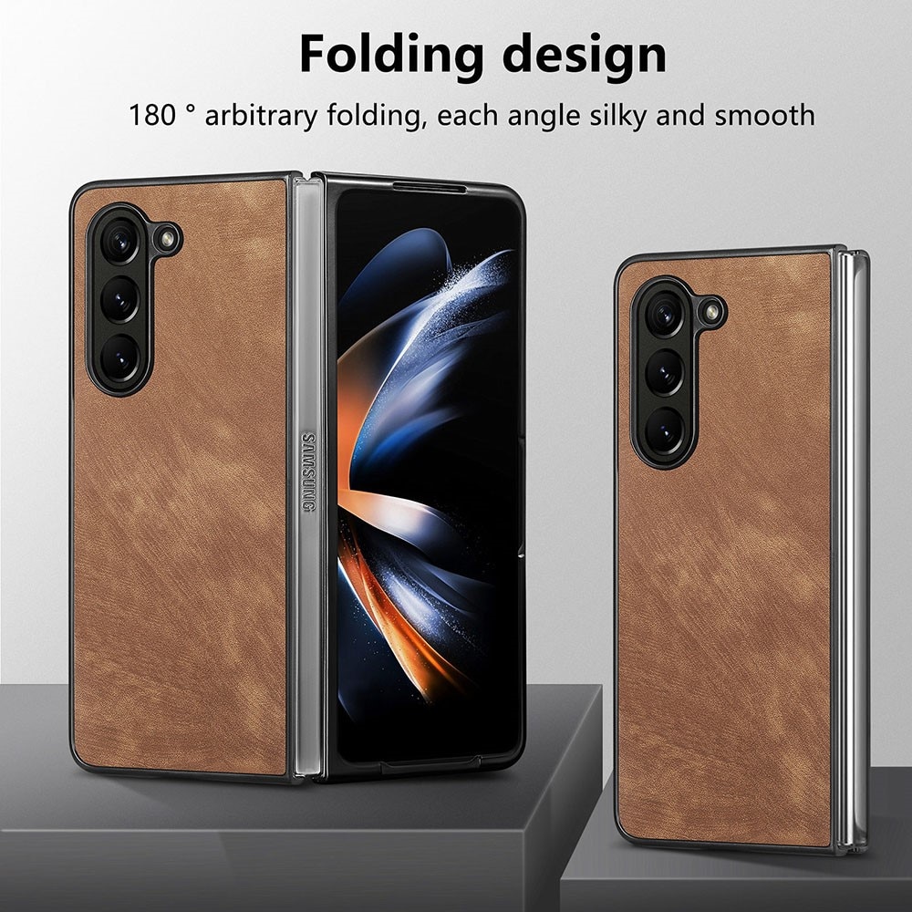 Samsung Galaxy Z Fold 5 Nahkakotelo ruskea