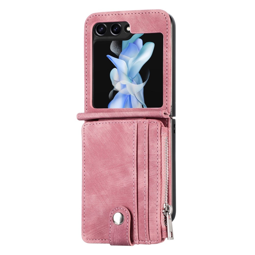 Suojakotelo Zipper Multi-slot Samsung Galaxy Z Flip 5 vaaleanpunainen