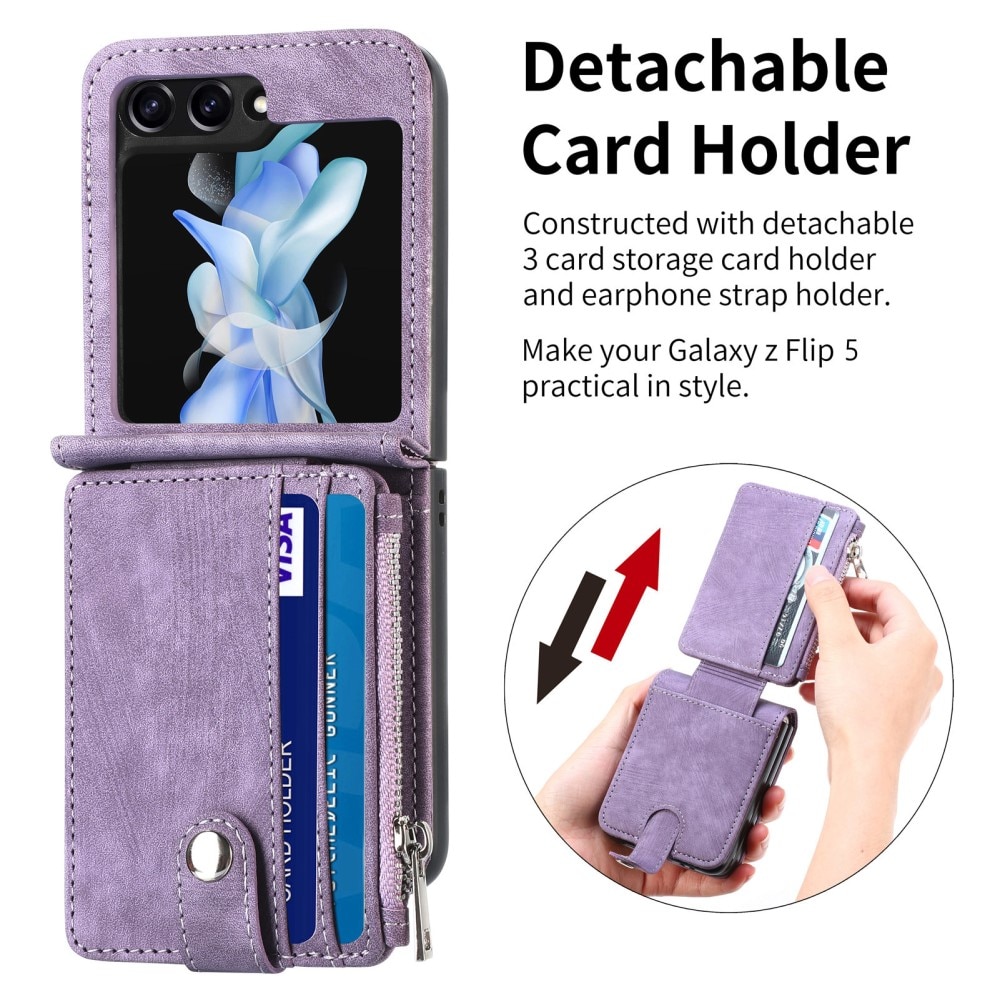 Suojakotelo Zipper Multi-slot Samsung Galaxy Z Flip 5 liila