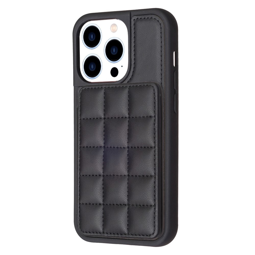 iPhone 14 Pro TPU suojakuori kuvioidulla lompakolla musta