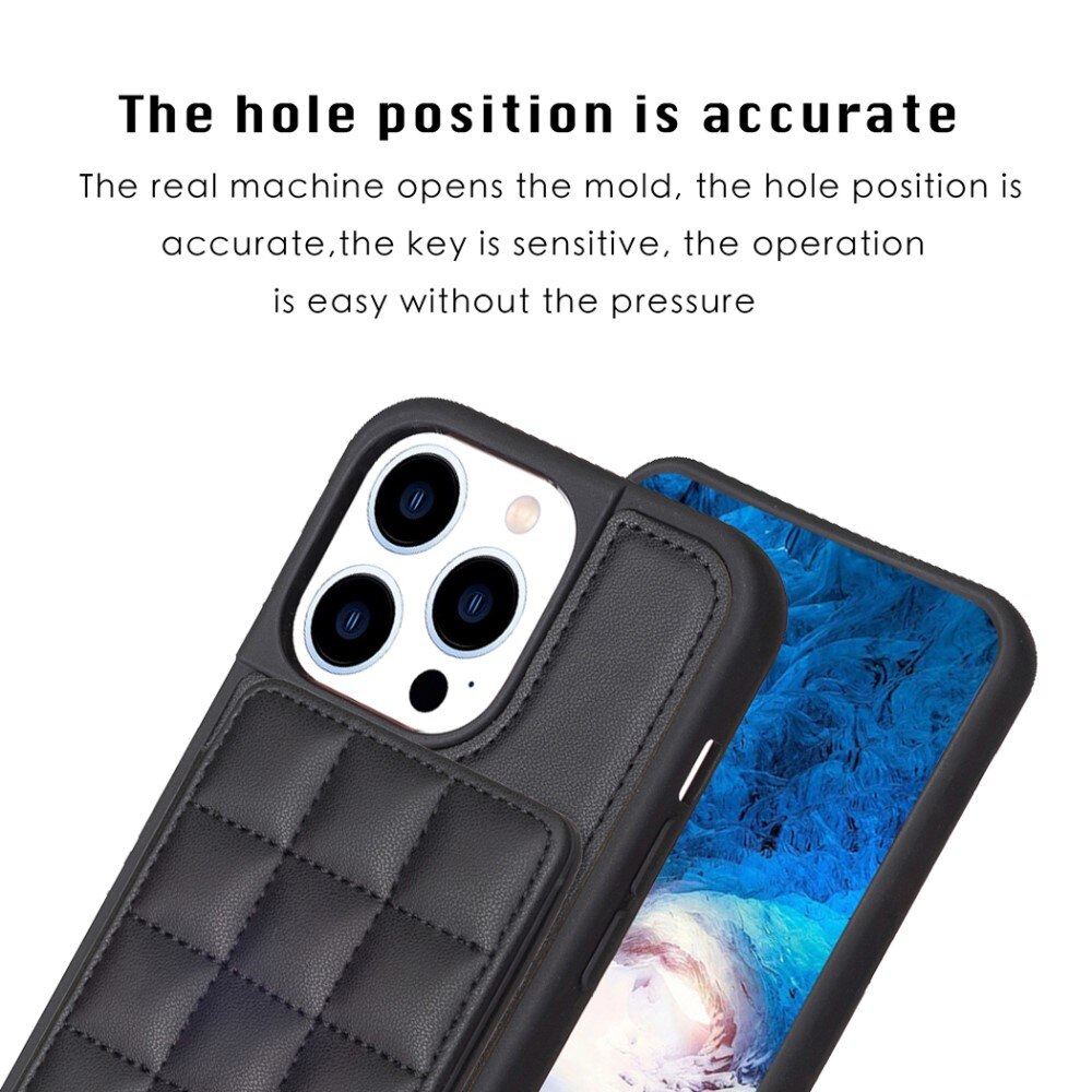 iPhone 14 Pro TPU suojakuori kuvioidulla lompakolla musta