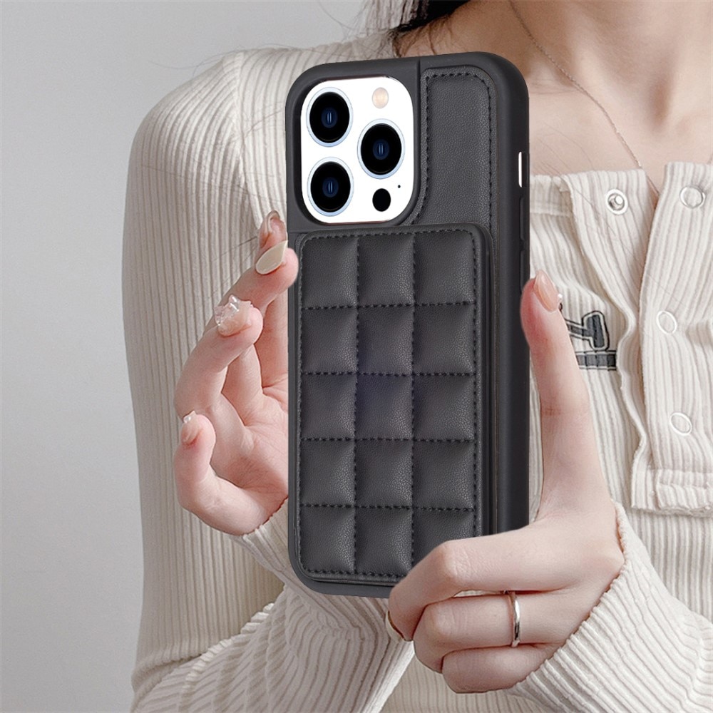 iPhone 14 Pro TPU suojakuori kuvioidulla lompakolla musta