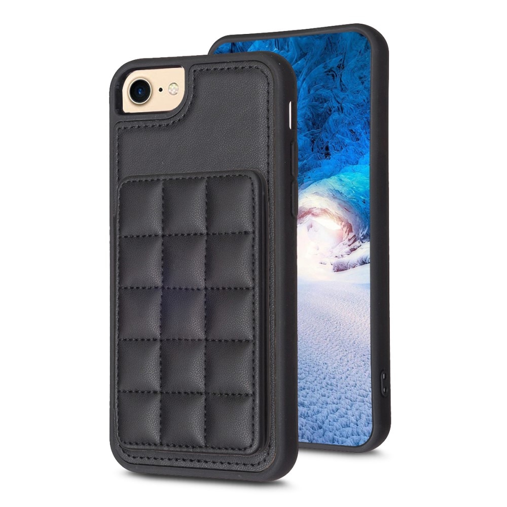 iPhone 7/8/SE TPU suojakuori kuvioidulla lompakolla musta