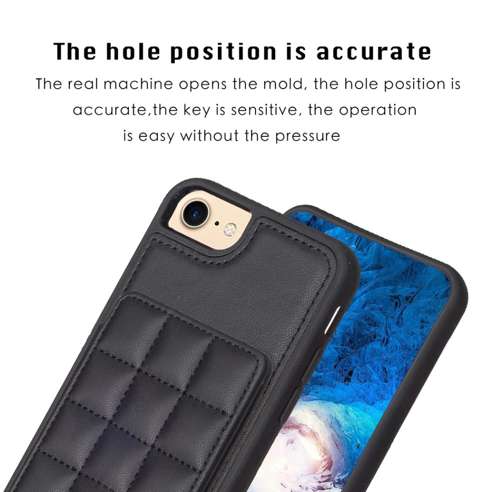 iPhone 7 TPU suojakuori kuvioidulla lompakolla musta