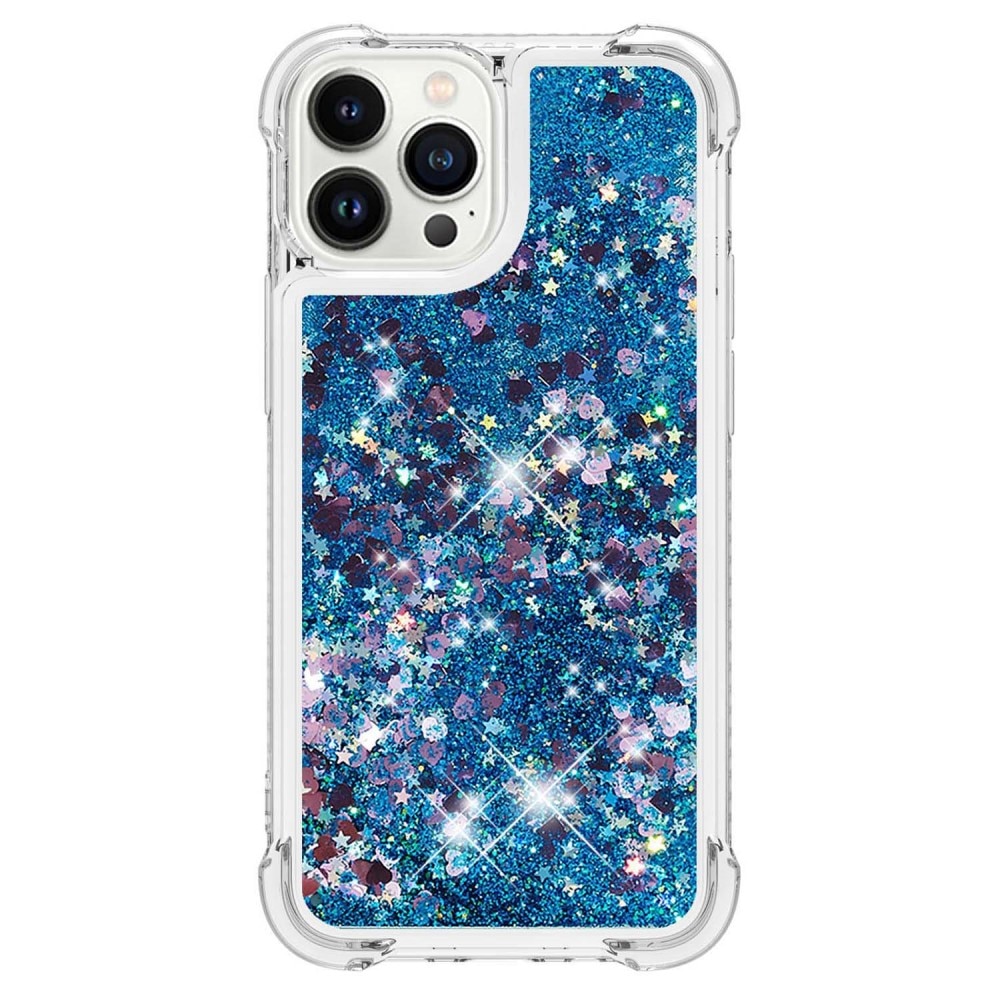 Glitter Powder TPU Kuori iPhone 15 Pro sininen