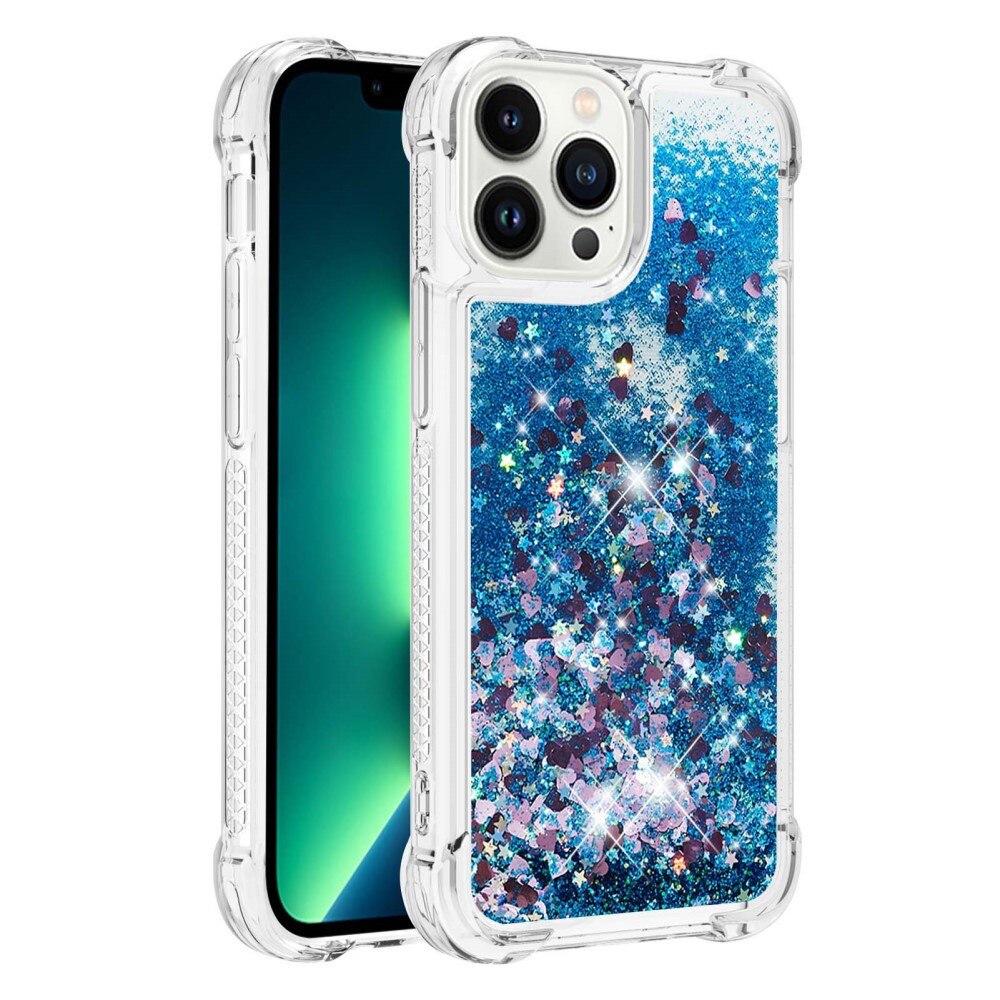 Glitter Powder TPU Kuori iPhone 15 Pro sininen