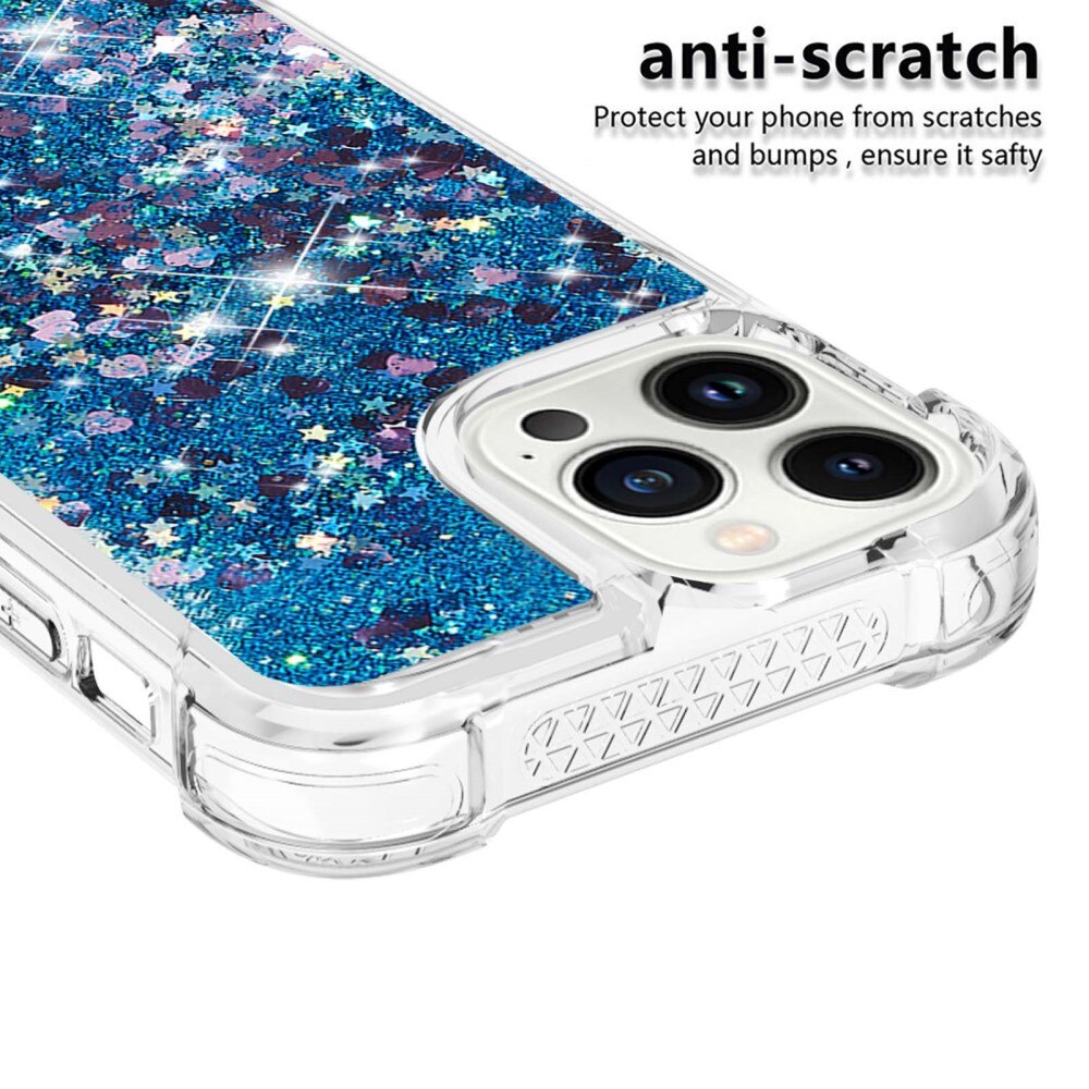 Glitter Powder TPU Kuori iPhone 15 Pro sininen