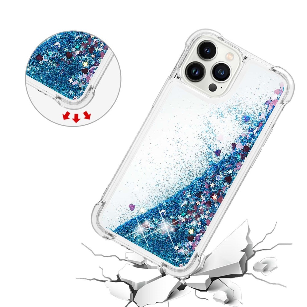 Glitter Powder TPU Kuori iPhone 15 Pro sininen