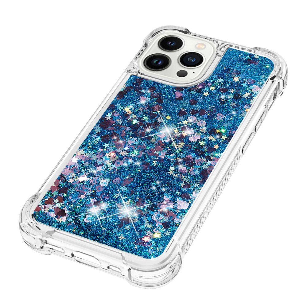 Glitter Powder TPU Kuori iPhone 15 Pro sininen