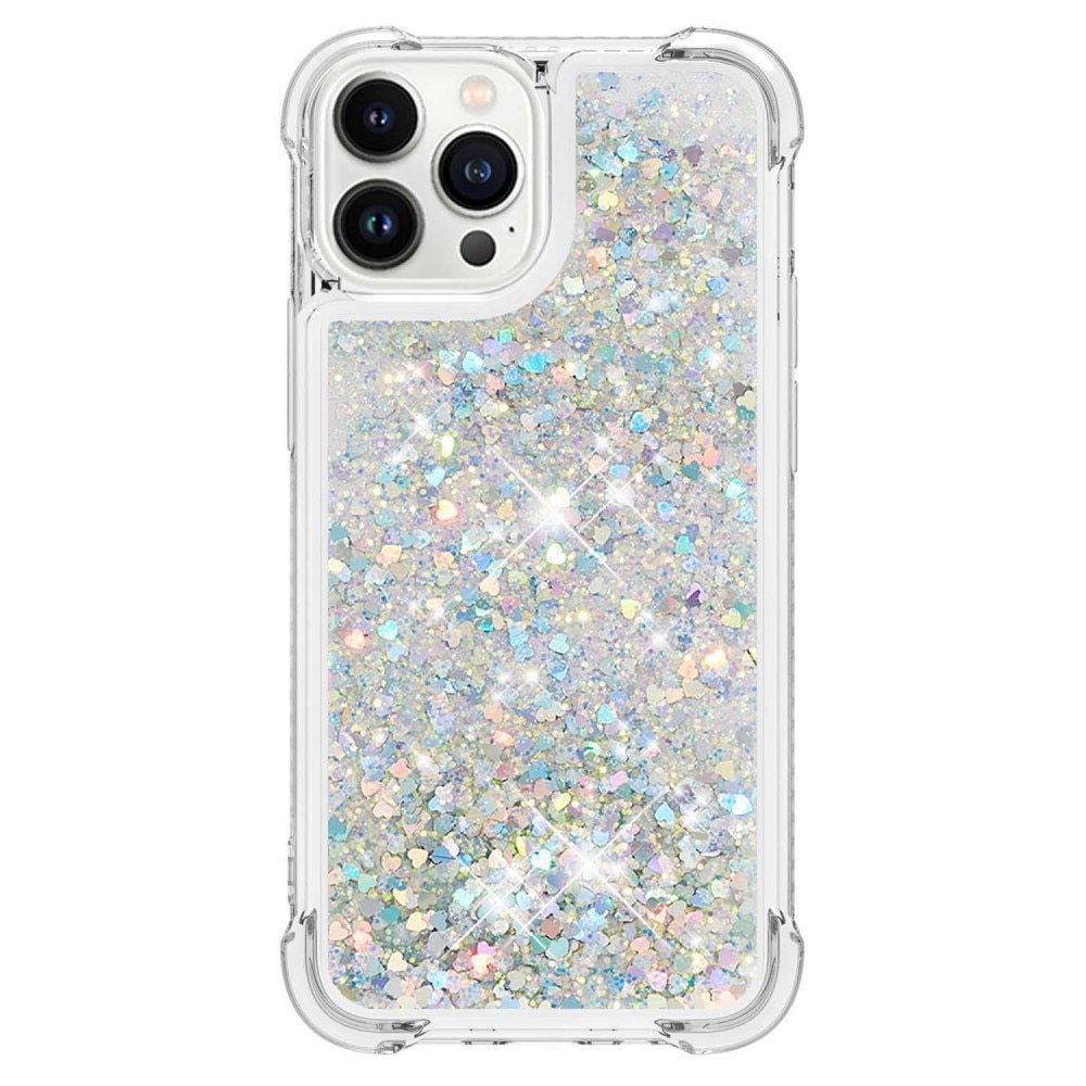 Glitter Powder TPU Kuori iPhone 15 Pro hopea