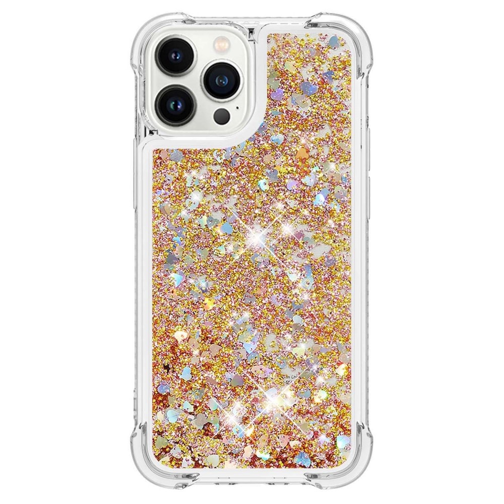 Glitter Powder TPU Kuori iPhone 15 Pro kulta