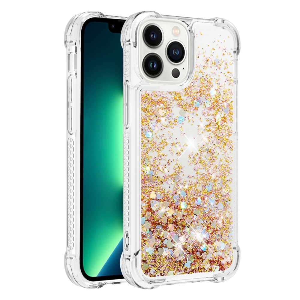 Glitter Powder TPU Kuori iPhone 15 Pro kulta