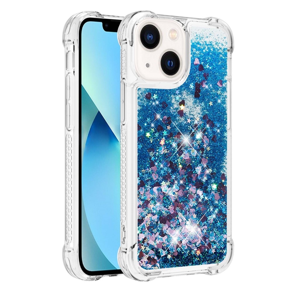 Glitter Powder TPU Kuori iPhone 15 sininen