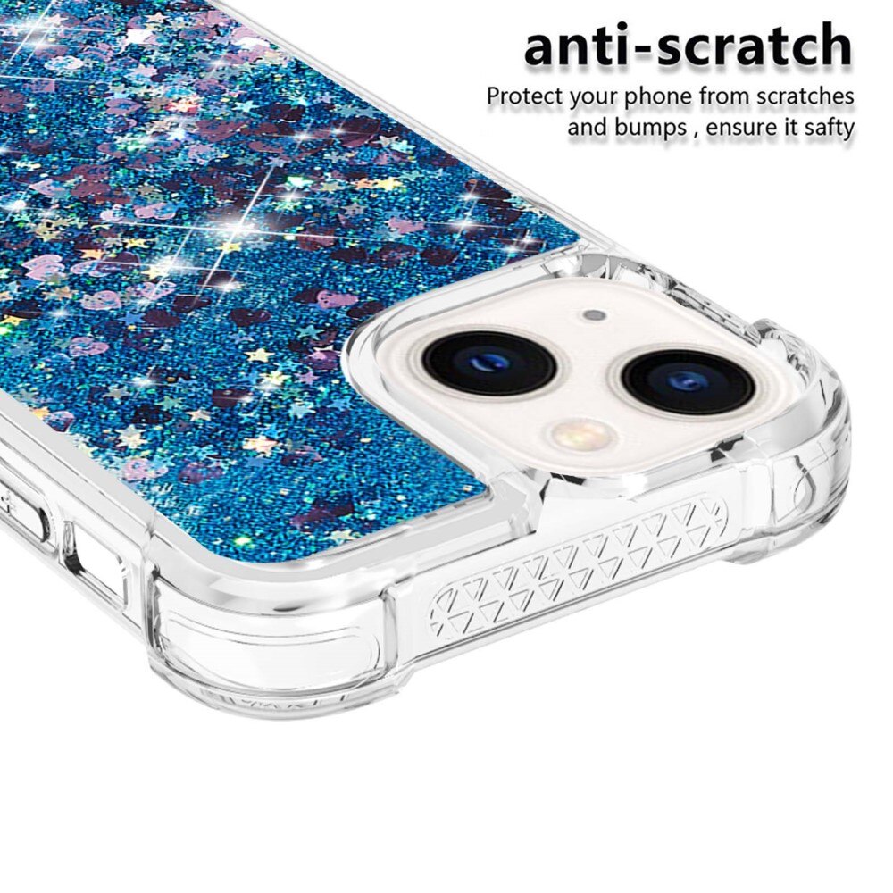 Glitter Powder TPU Kuori iPhone 15 sininen