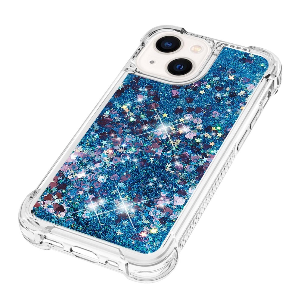 Glitter Powder TPU Kuori iPhone 15 sininen