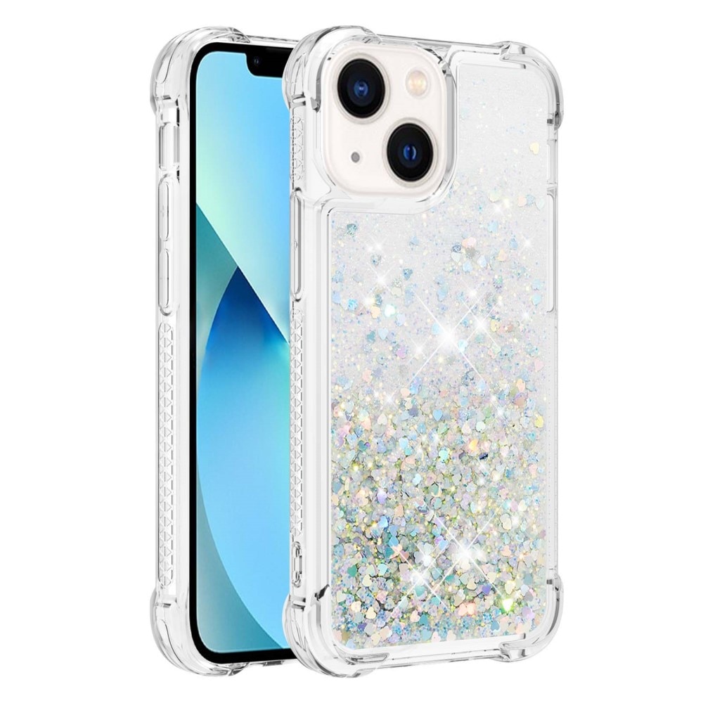 Glitter Powder TPU Kuori iPhone 15 hopea