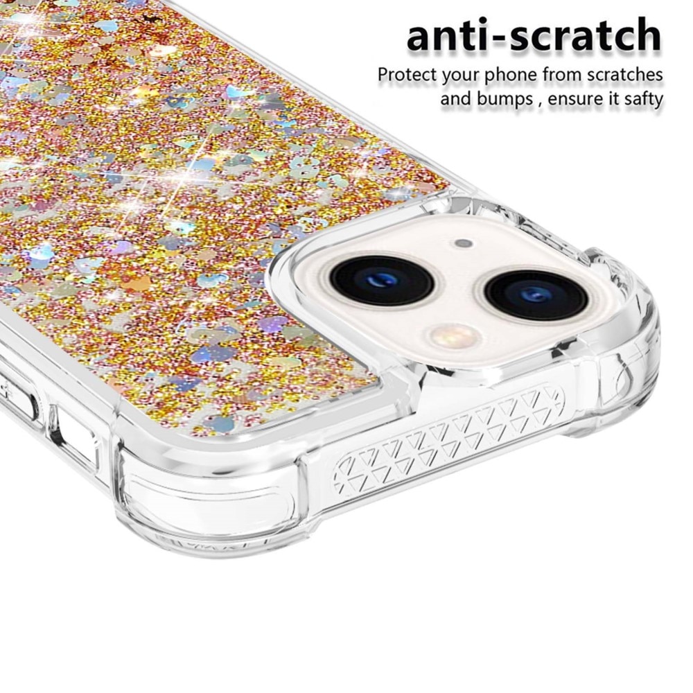 Glitter Powder TPU Kuori iPhone 15 kulta