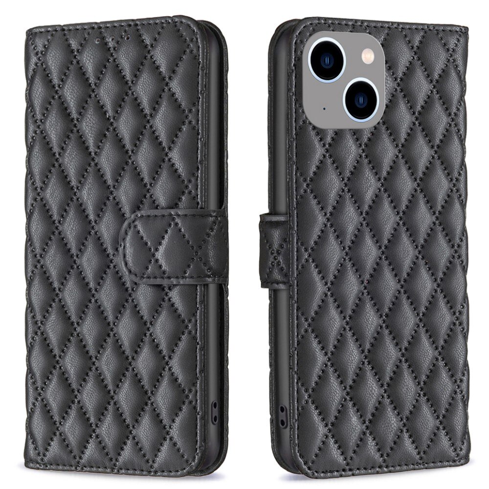 Lompakkokotelot iPhone 15 Quilted musta