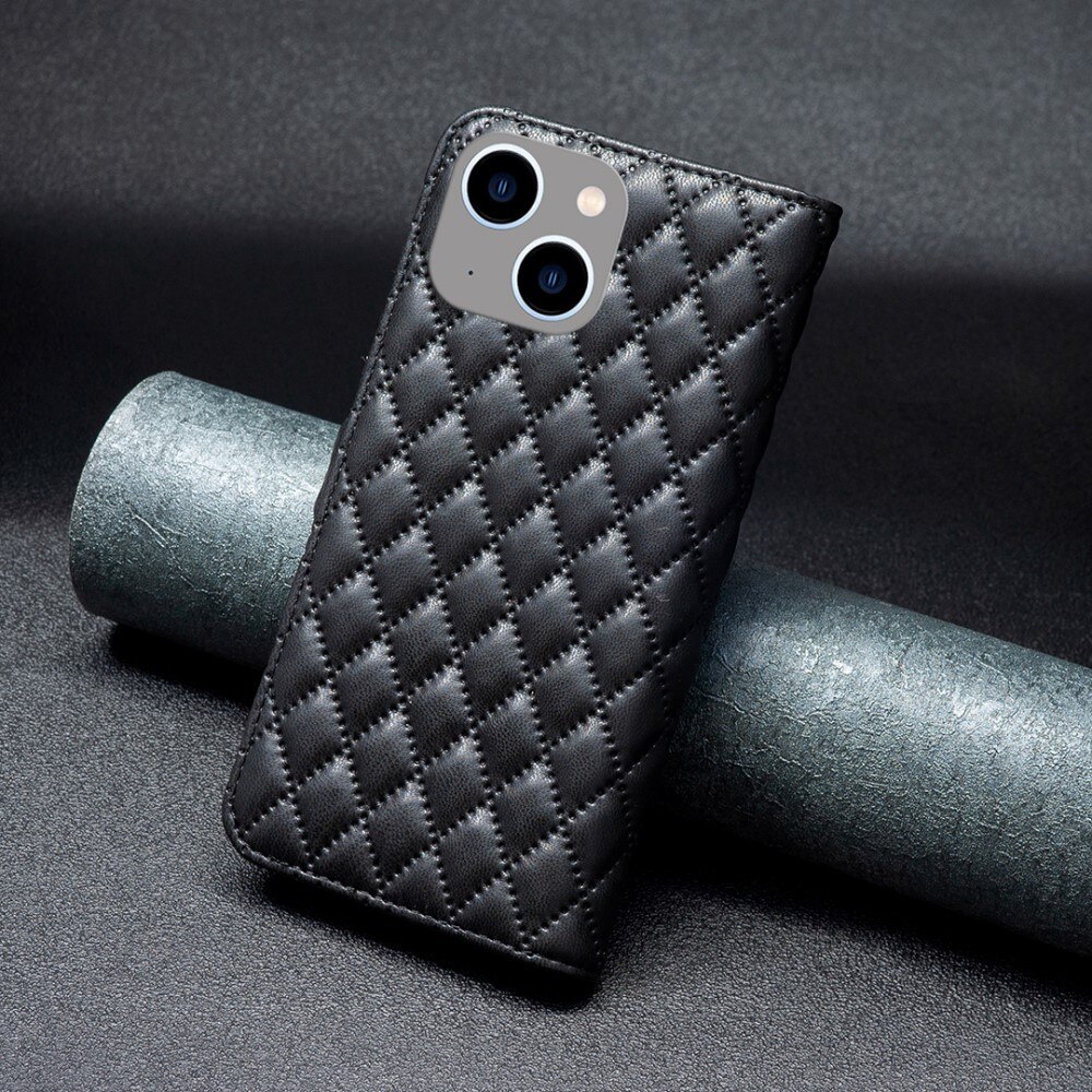 Lompakkokotelot iPhone 15 Quilted musta