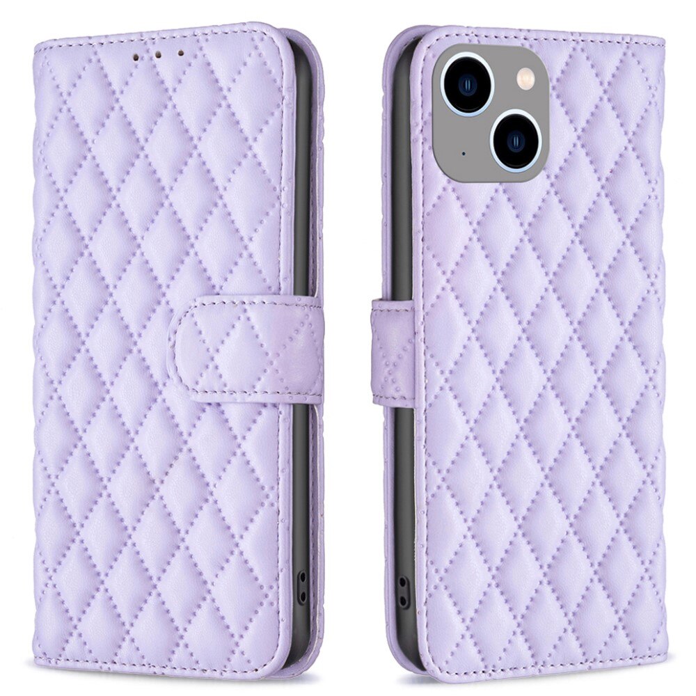 Lompakkokotelot iPhone 15 Quilted liila