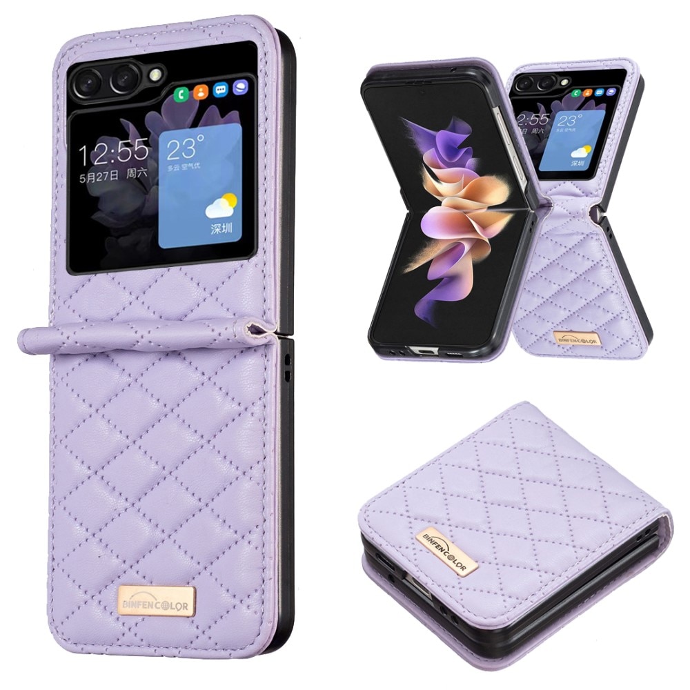 Kotelo Samsung Galaxy Z Flip 5 Quilted liila