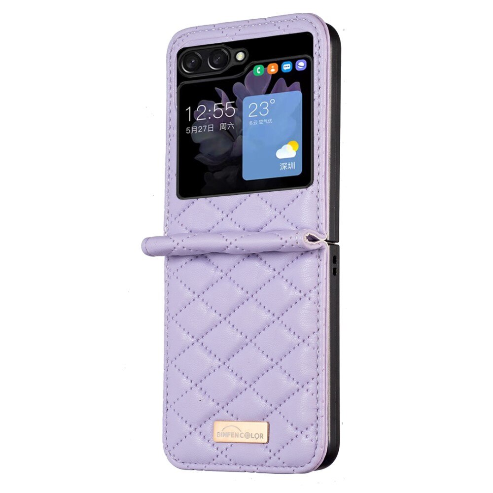 Kotelo Samsung Galaxy Z Flip 5 Quilted liila