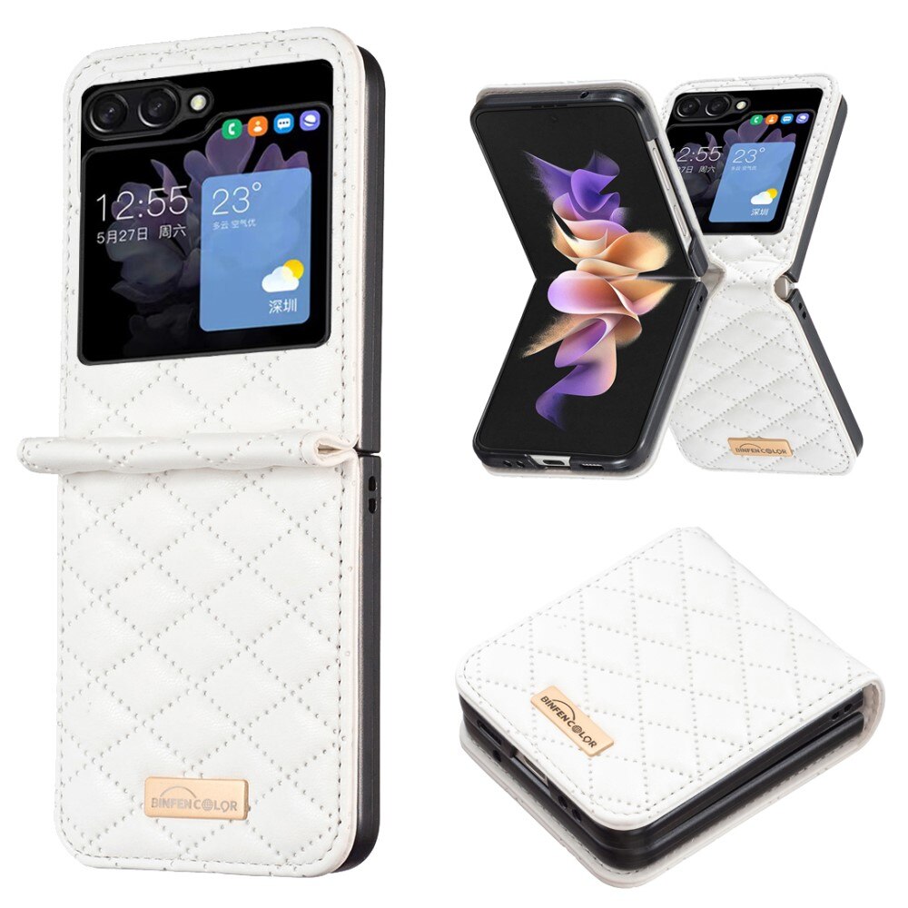 Kotelo Samsung Galaxy Z Flip 5 Quilted valkoinen