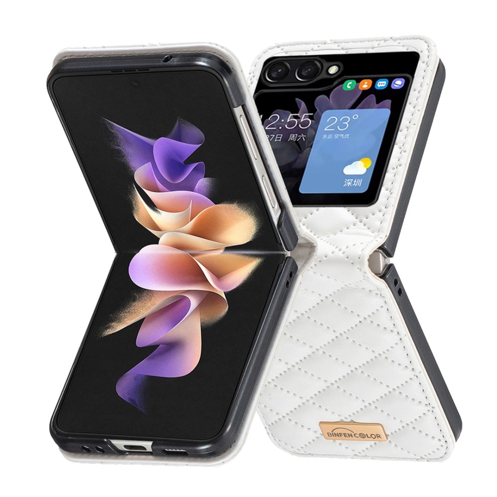 Kotelo Samsung Galaxy Z Flip 5 Quilted valkoinen