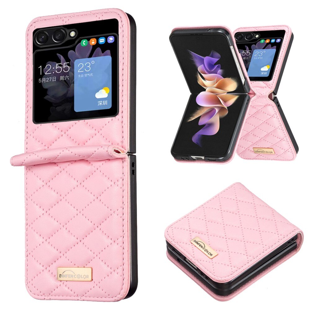 Kotelo Samsung Galaxy Z Flip 5 Quilted vaaleanpunainen