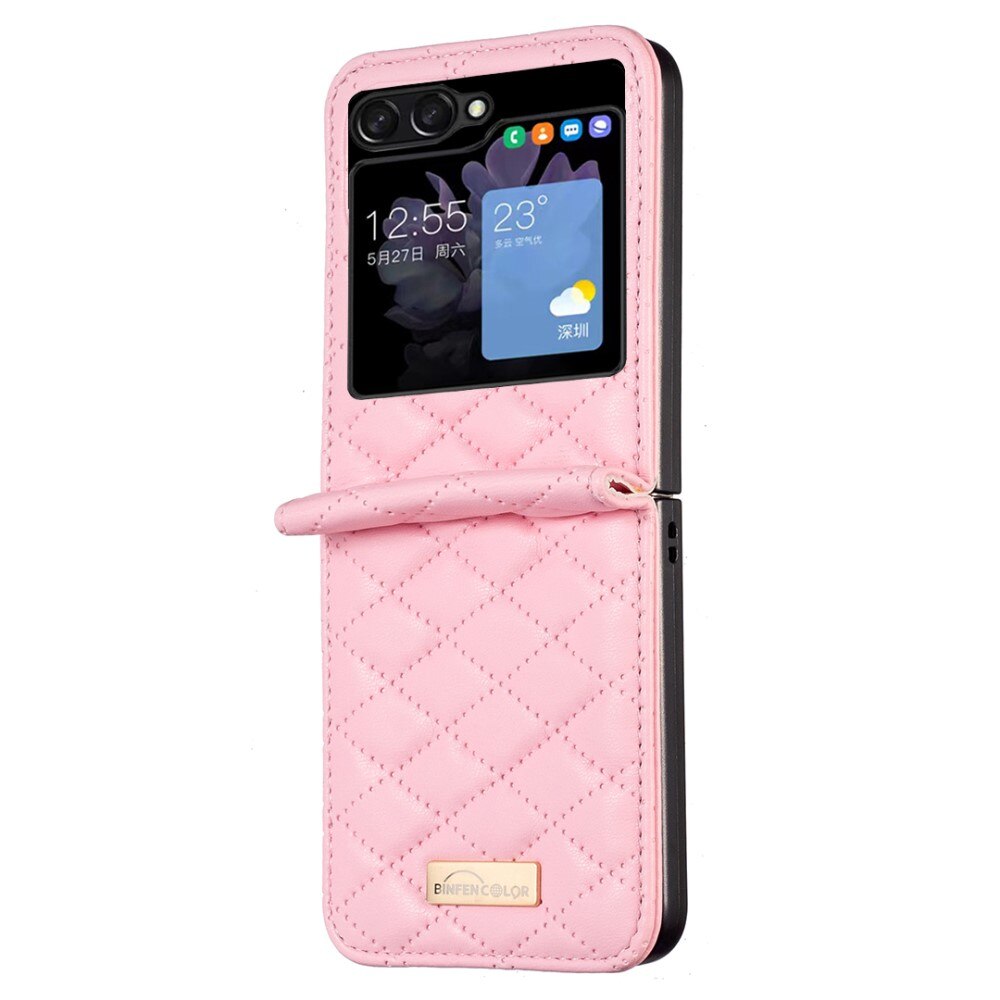 Kotelo Samsung Galaxy Z Flip 5 Quilted vaaleanpunainen