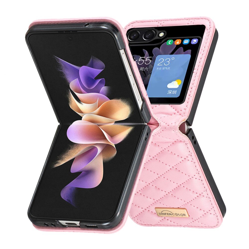 Kotelo Samsung Galaxy Z Flip 5 Quilted vaaleanpunainen