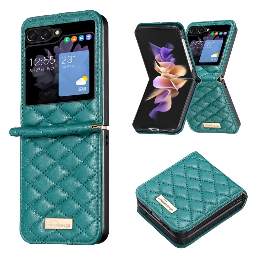 Kotelo Samsung Galaxy Z Flip 5 Quilted vihreä