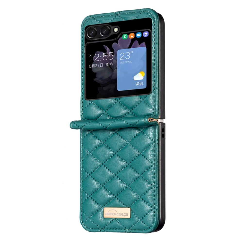 Kotelo Samsung Galaxy Z Flip 5 Quilted vihreä