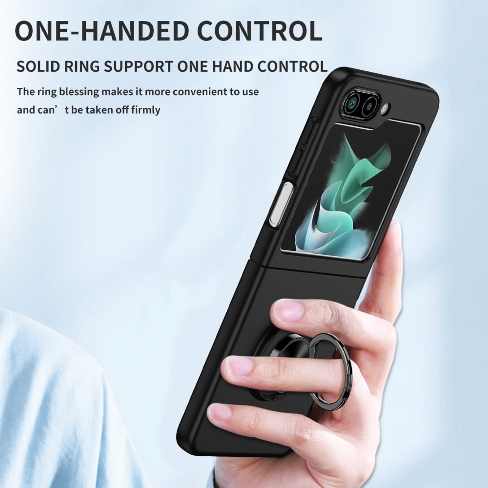 Samsung Galaxy Z Flip 5 Kuori magneettinen rengaspidikkeellä musta