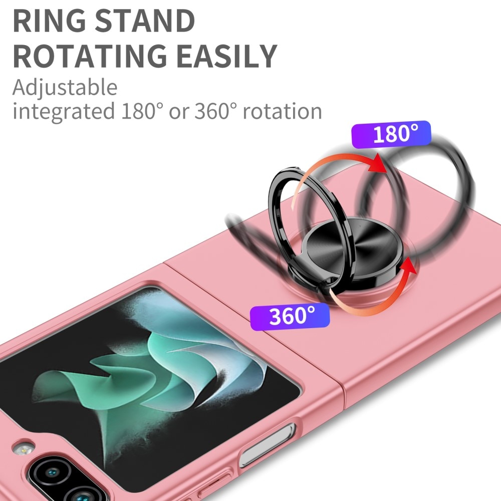 Samsung Galaxy Z Flip 5 Kuori magneettinen rengaspidikkeellä vaaleanpunainen