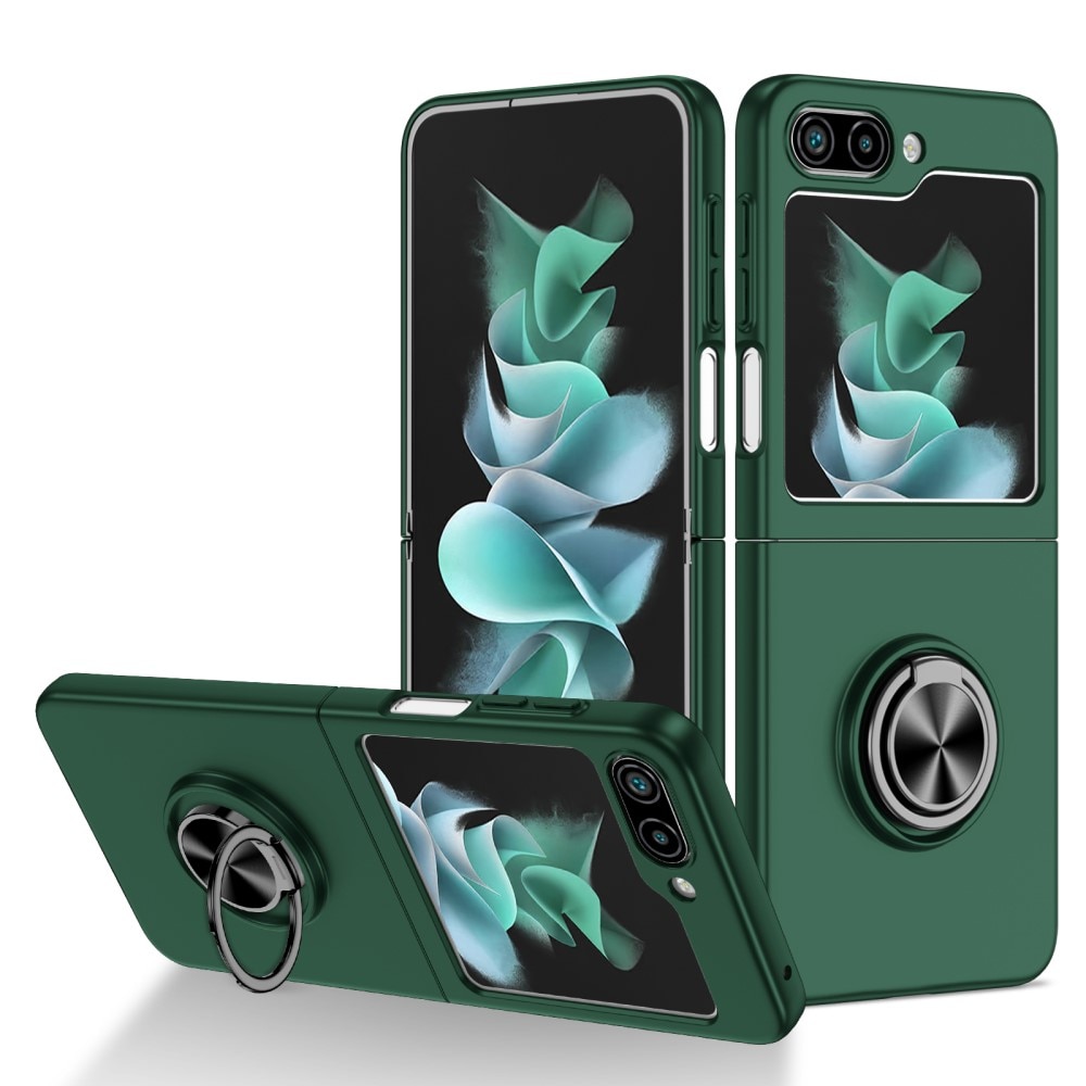 Samsung Galaxy Z Flip 5 Kuori magneettinen rengaspidikkeellä vihreä
