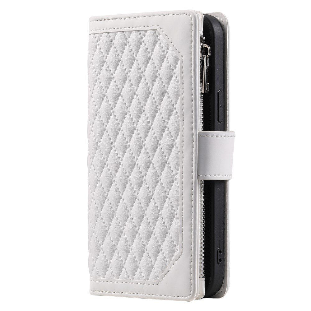 Lompakkolaukku iPhone 15 Quilted Valkoinen