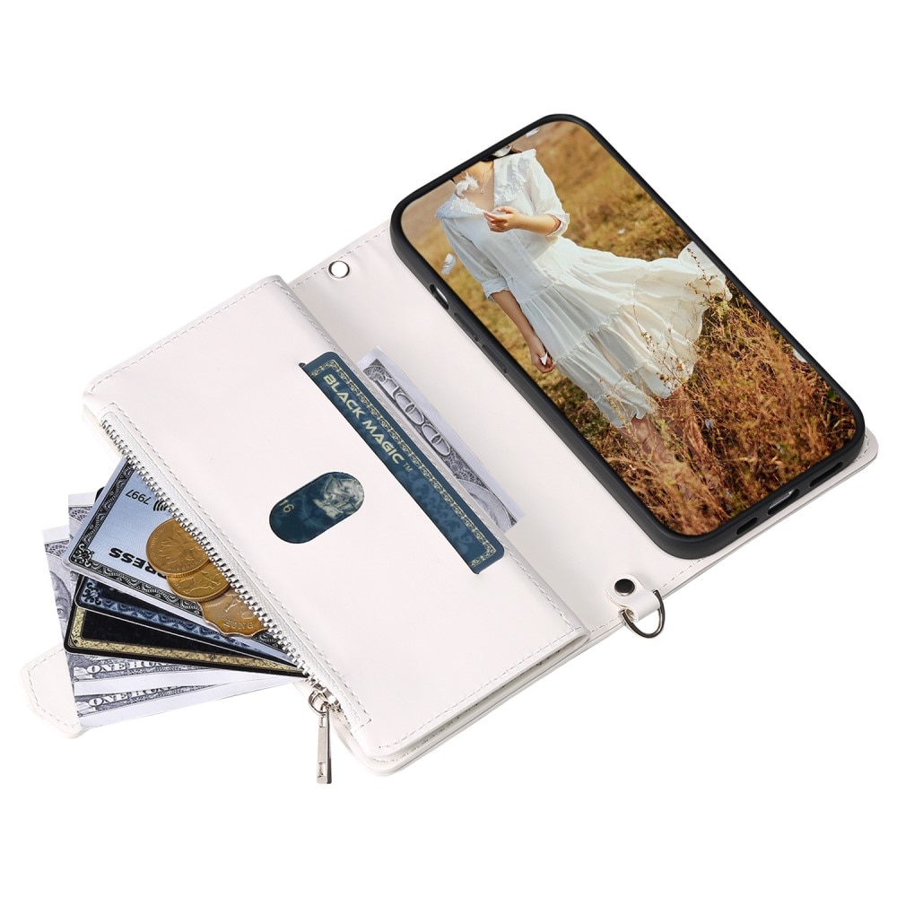 Lompakkolaukku iPhone 15 Quilted valkoinen