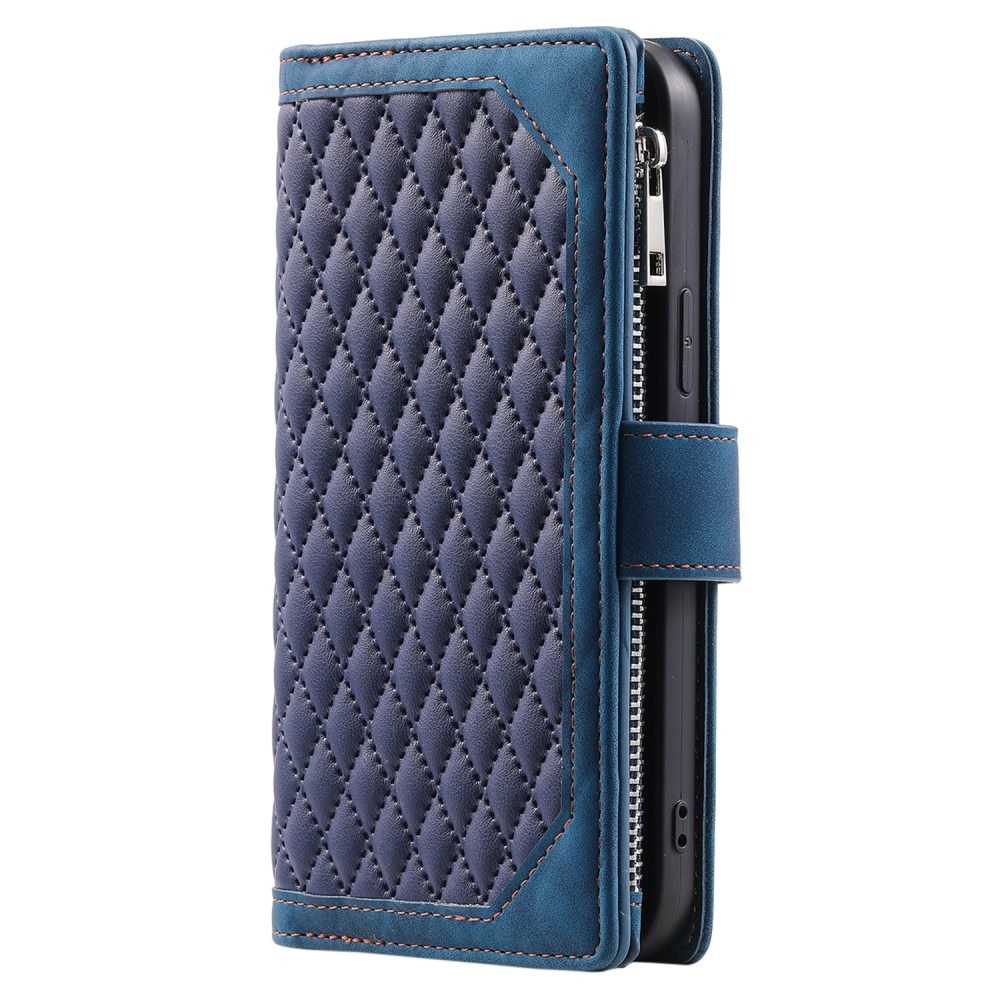 Lompakkolaukku iPhone 15 Plus Quilted Sininen