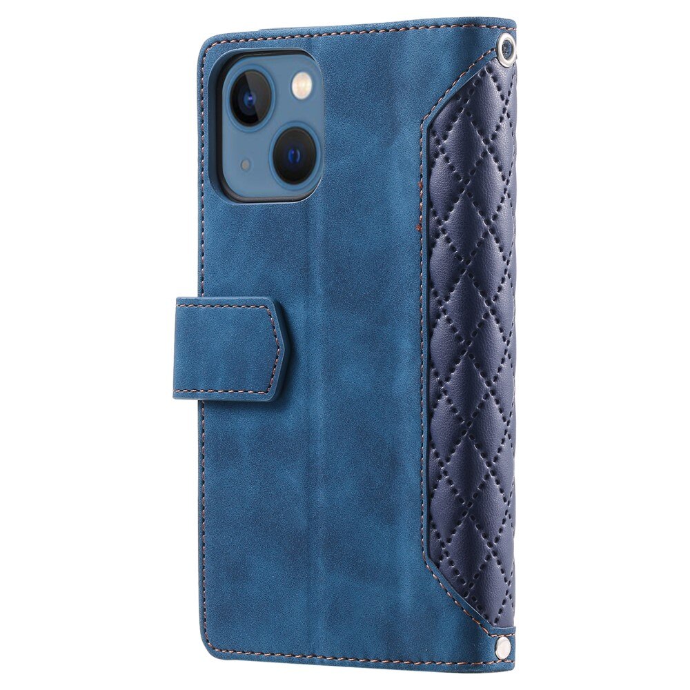 Lompakkolaukku iPhone 15 Plus Quilted sininen