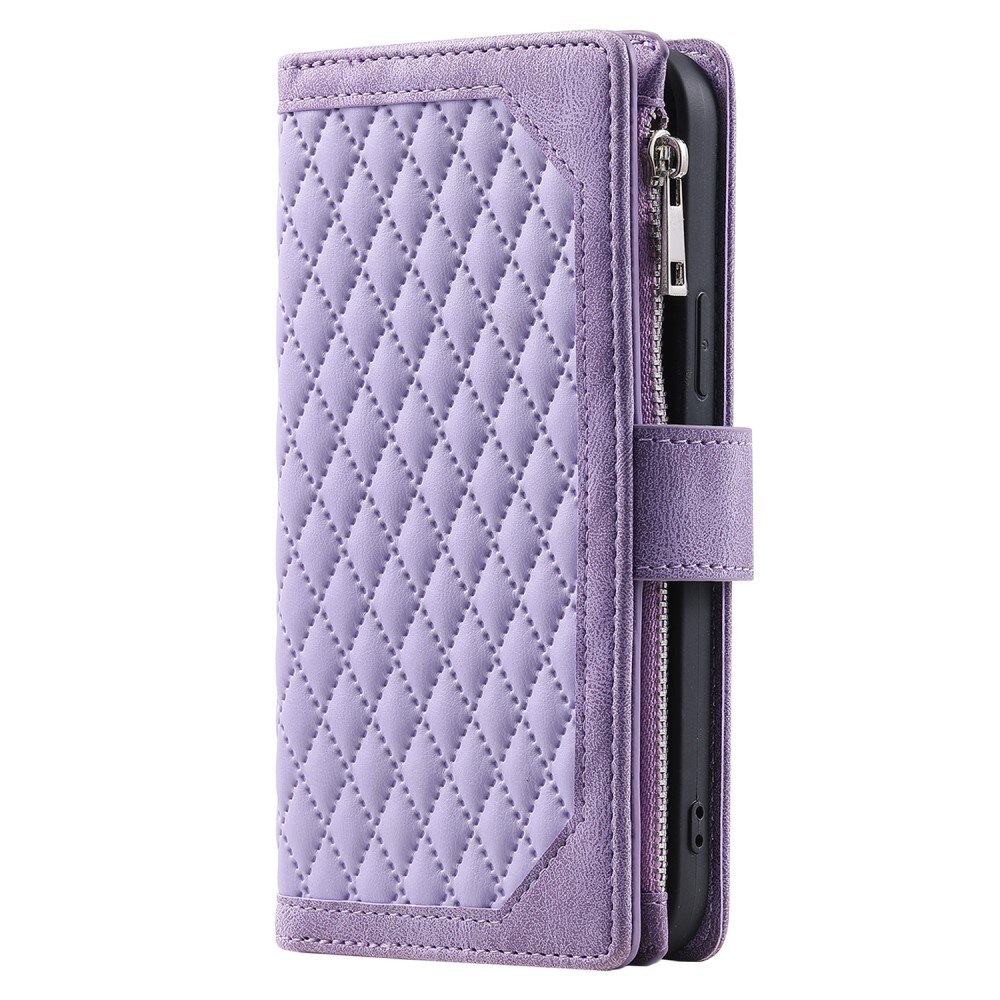 Lompakkolaukku iPhone 15 Plus Quilted Liila