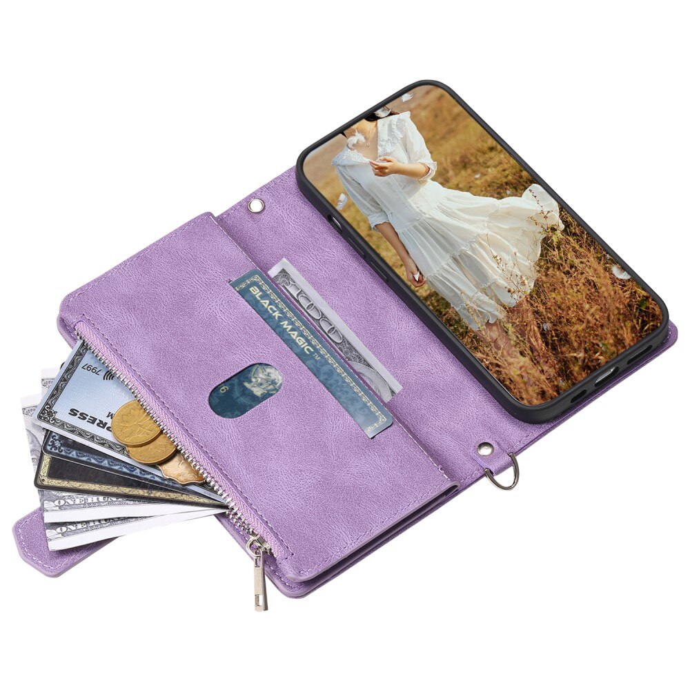 Lompakkolaukku iPhone 15 Plus Quilted Liila