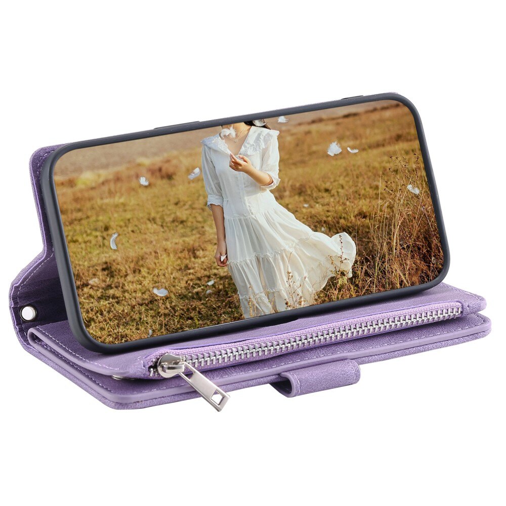 Lompakkolaukku iPhone 15 Plus Quilted Liila